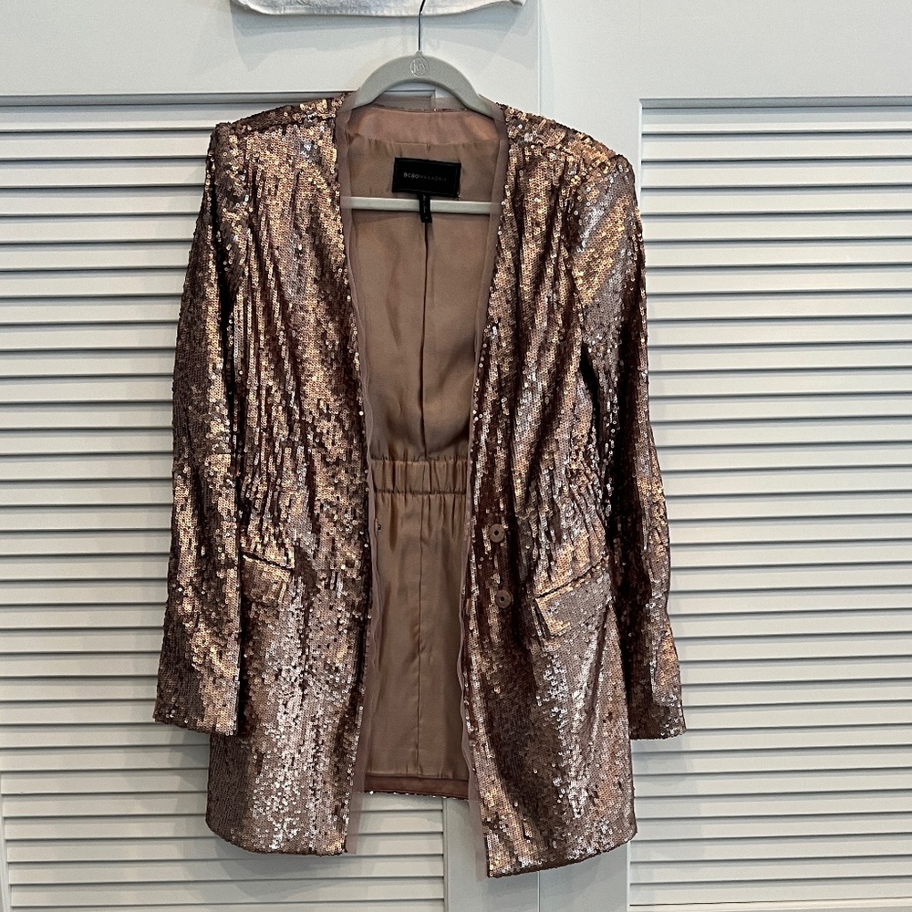 BCBG Max Azria sequin tuxedo jacket